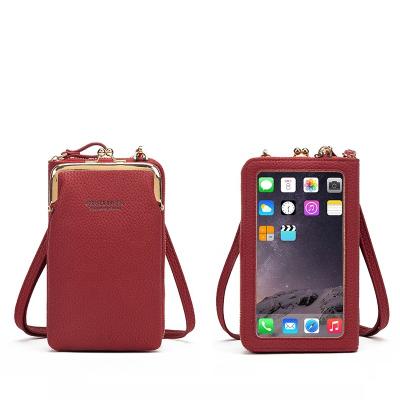 China Window Cell Touch Screen Bag Mobile Phone Shockproof Promotional Launched Transparent Bags for sale