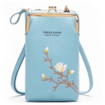 China Girls Casual Mobile Phone Wallet/Hot Selling Card With Strap Soft Mini Mobile Phone Bags for sale