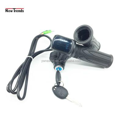 China LED Display + Power Key 24V 36V 48V 60V Twist Throttle Throttle for Electric Bike /Tricyle /Scooter with LED Display and Power Key for sale