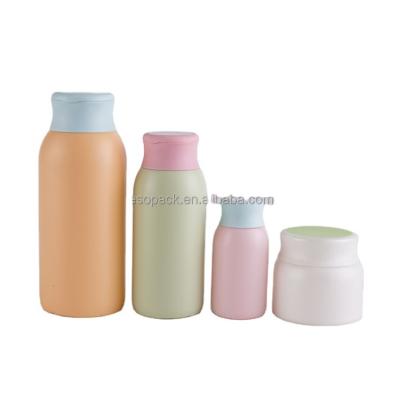 China Round Screw Cap HDPE Baby Lotion Container 50ml Beautiful Bottle PE Screen Printing Matt Plastic Screw Cap 50ml PUMP Sprayer Personal Care for sale