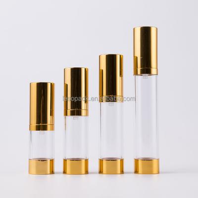 China New 1.5Floz Pump Airless Transparent Hard Plastic AS Promotion 50ml Cosmetic Airless Bottle for sale