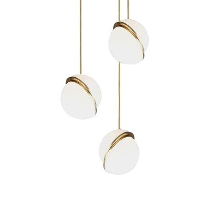 China Modern Creative Nordic Bedside Round Bar Lamp Cafe Bedroom Chandelier Small Restaurant Hemisphere Chandelier for sale