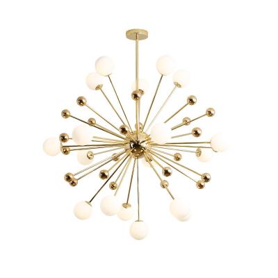 China Art Ball Chandelier Glass White Base Factory Sale Design Contemporary Kitchen Chandelier Gold Ball Chandelier for sale