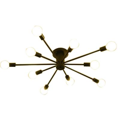 China Simple Home Industrial Style LED Wrought Iron Living Room Ceiling Light for sale