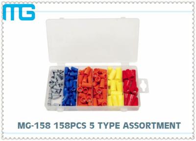 Chine Le kit terminal électrique 158pcs d'assortiment, 5 types sertissent par replis le connecteur terminal de PS de kit à vendre