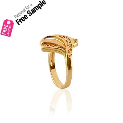 China FASHIONABLE Delicate Champagne Gold Plated Zircon Jewelry Saudi Champagne Gold Zircon Ring For Women for sale