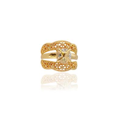 China FASHIONABLE Wholesale Women Wedding Gift Gold Coated Huge Zircon Stone Rings Gold Plated Jewelry Crown Ring Women for sale