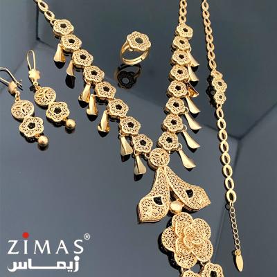 China CLASSIC Zircon Brand Set Fine Earring Party Brand Brass Gift Dubai Customized Islamic Jewelry Gold Plated African Jewelry Set for sale