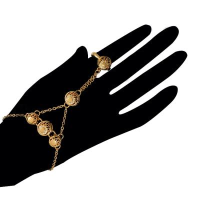 China Best Selling FASHIONABLE Gold Plated Fashion Lady's Hand Harness Bracelet for sale