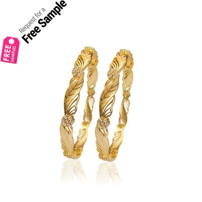 China Latest Fashion Design Gold Plated Popular Charming Muslim Bracelet Leaf Shape Interesting Bangle Bracelet for sale