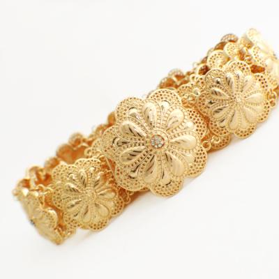 China Luxury Hot Selling Female Jewelry Women Belt 24K Gold Plated Waist Belt Chain for sale