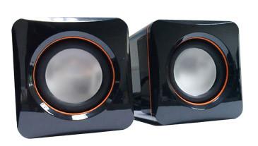 China Cube 6W Multimedia Stereo Desktop PC Speakers 2.0CH Black Pocket Size for sale