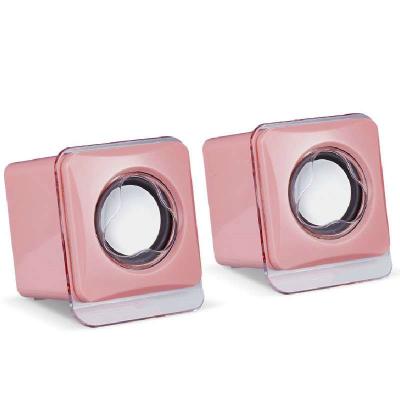 China Fashionable Cube Micro Computer Speakers Pink 2.0 Channel 6 Watt for sale