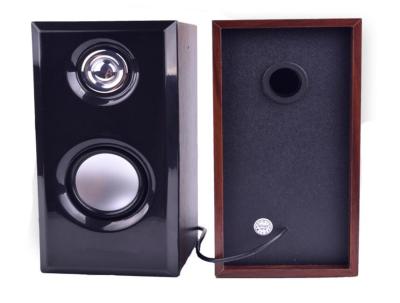 China 5V USB 2.0 Small Wooden Computer Speakers , Table PC Stereo Computer Speakers for sale