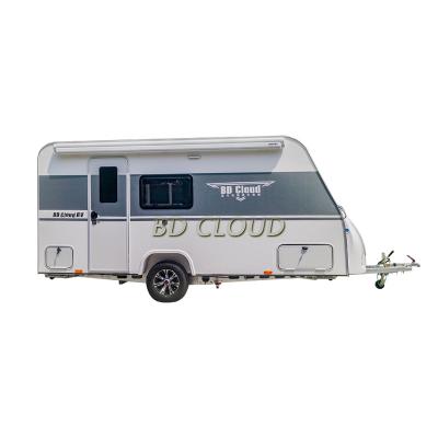 China Travel trailer aluminum above camper trailer travel trailers camper van luxury parts with toilet for sale