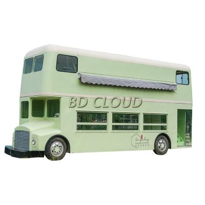 China Vegetable processing factory soft ice cream shop bus food trucks double for sale for sale