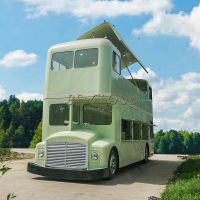 China Double retro vegetable processing factory coffee bus restaurant for sale for sale