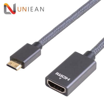 China Factory Price HDTV Customized Length 4K Mini HDMI Male To Female HDMI Adapter Cable For Camcorder Camera for sale