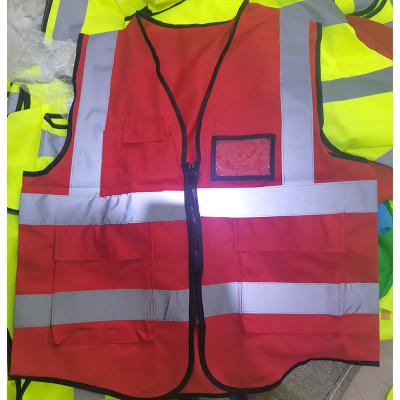 China 100% Custom High Visibility Roadway Safety Road Vest Constriction Polyester Vest Safety Reflective Vest With Logo for sale