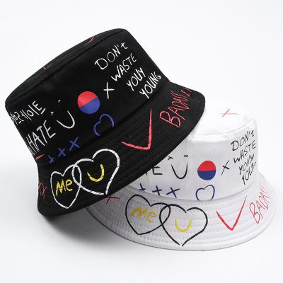 China Fashion \ Good Comfortable Wholesale Reversible \ Durable Custom Logo Bucket Hat Cotton Bucket Graffiti Bucket Hat for sale