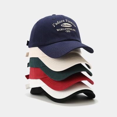 China breathable & Hot Sale Waterproof Wholesale 6 Colors Unisex Adjustable Hat Cotton Baseball Cap Trucker Custom Fit Hat for sale