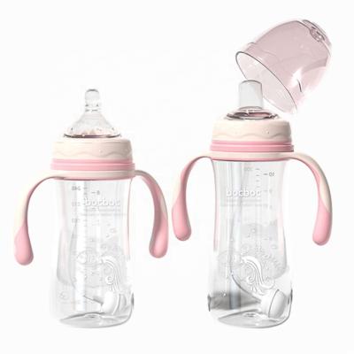 China BPA Free 2021 Most Fashionable Baby Kids Plastic Milk Bottle Baby Drinking Water Bottle With Straw And Handle for sale