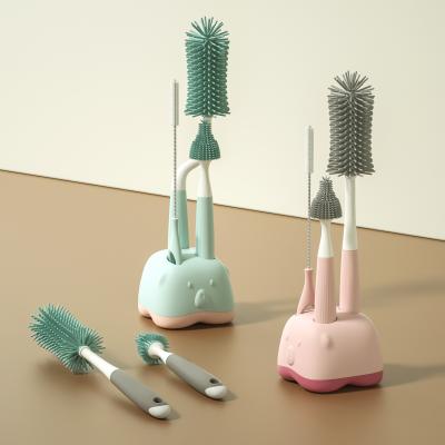 China New Design Sustainable Baby Bottle Special Brush Design For Nipple/Straw/Body Silicone Brush Baby Bottle Specialized for sale