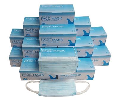 China High quality 3 ply surgical face mask with tie-on blue color nonwoven material for sale