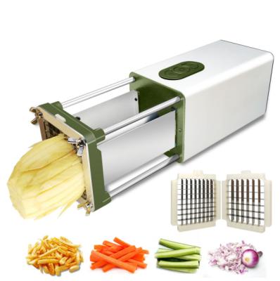 China Viable Automatic Potato Chips Maker Household Potato Slicer Stainless Steel French Fries Cutter French Fries Cutter Slicer Maker for sale