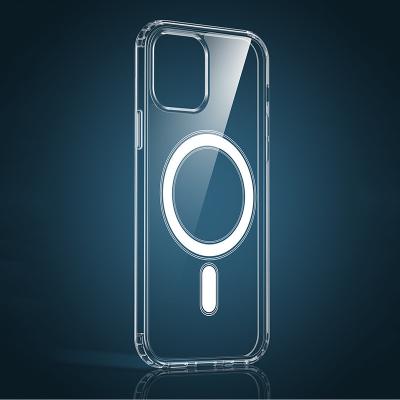 China Shockproof Original Quality For Magsafing Pro Max MagSafes Magnetic Ring Clear Wireless Charger Phone Case Cover For Apple Iphone 13 14 for sale