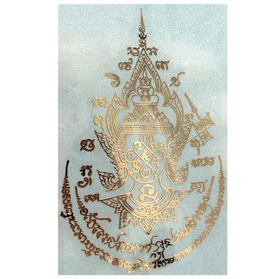 China Custom Thai Buddha Mobile Phone Decoration Waterproof Metal Sticker for sale