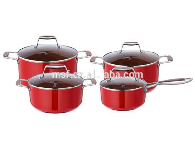 China Viable keramiktopf ceramic brass ceramic aluminum cookware handle cast steel pot kitchen pot set ceramic cookware for sale