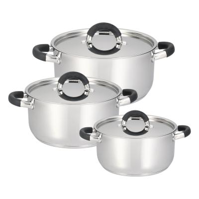 China Even Heat Sustainable Cookware Stainless Steel Cookware Set With Aluminum Core At The Bottom for sale