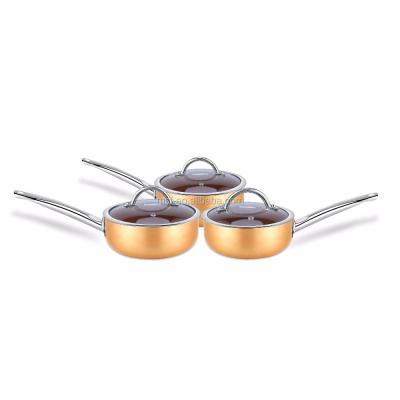 China MSF-6867 Metal Coating Aluminum Casserole With Light Copper Interior for sale