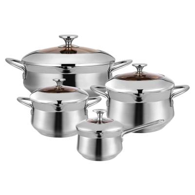 China Sustainable Modern Luxury Stylish Stainless Steel Cookware Sets Casserole Cooking Pot With Premier Lid for sale