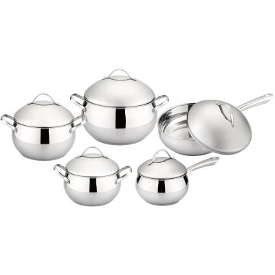 China Sustainable Lid Apple Shape Cookware Set MSF-8602 Stainless Steel Induction Base Color Box + Cardboard 18/20/24 cm 0.5/0.6mm Sustainable for sale