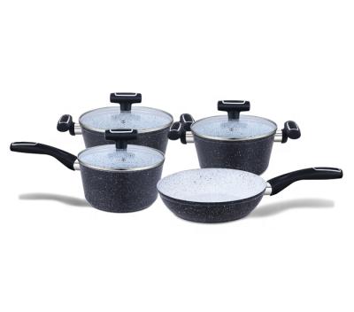 China Sustainable Marble Coated Forged Aluminum Cooking Pots for sale