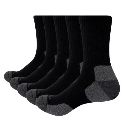 China YUEDGE Breathable 5 Pairs Warm Breathable Cotton Men Terry Cushion Crew Outdoor Winter Walking Increasing Sports Socks for sale