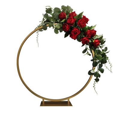 China European Modern Simple Small Ring Flower Stand Table Centerpiece Round Arch Wedding Decoration Party Supplies for sale