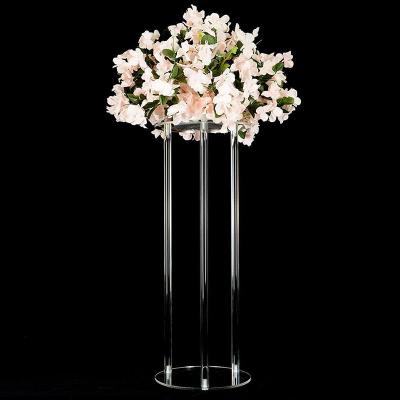 China Wedding Stage Decoration Hot Sale Crystal Candle Holder Acrylic Wedding Props Acrylic Flower Stand Decoration Wedding Centerpiece for sale