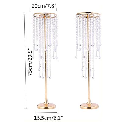 China European wedding props road wedding banquet decoration flower stand gold crystal vase for party supplies for sale