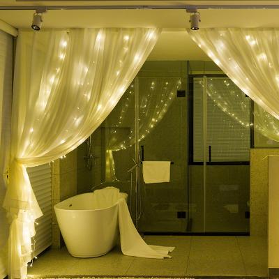 China Metal Acrylic Led Bulb Wires Twinkle Star 300 LED Window Curtain String Light Wedding Party Garden Outdoor Bedroom Wall Decorations for sale