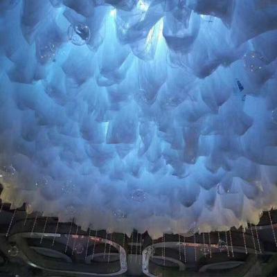 China Dream Wedding Clouds Decoration Ceiling Wire Hanging Decorations Wedding Ceiling Drape Decoration for sale