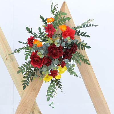 China Beautiful Wedding Colorful Floral Artificial Silk Flower Door Hanging Decoration For Party Supplies for sale