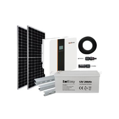 China Solar Home Hybrid 5kw Inverter Off Grid 12kWh Single Phase Off Grid Solar System Complete Kits For Home for sale