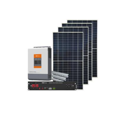 China Residential Hybrid 5kwh Single Phase Inverter mppt 3kw Lithium Storage Battery Solar System Complete Home Kit for sale