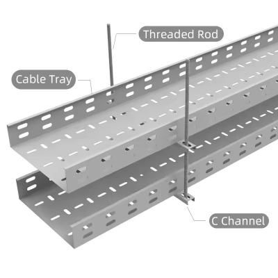 China Flexible Customized Bending Radius Hot Dip Gi Cable Tray For Medium Duty Capacity for sale