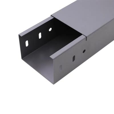 China Customized Length Fire Resistance Solid Through Cable Tray With Ventilation Holes for sale