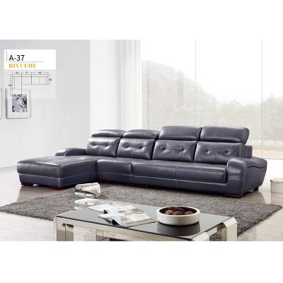 China Newly designed luxury high quality L-shaped modern leather sofa living room sofa set for sale