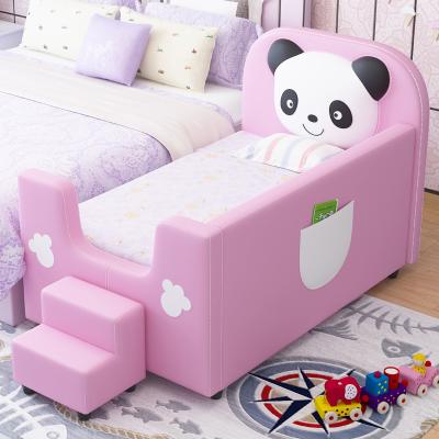 China Modern Wooden Furniture Small Kids Bed Leather Cartoon Kids Bed For Baby for sale